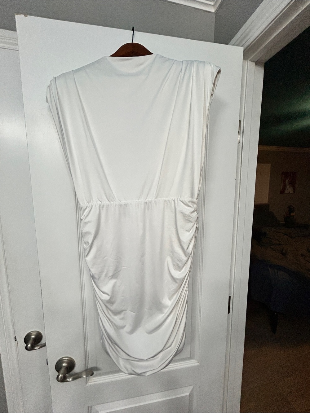 Bebe White Women’s Draped Midi Dress Size L